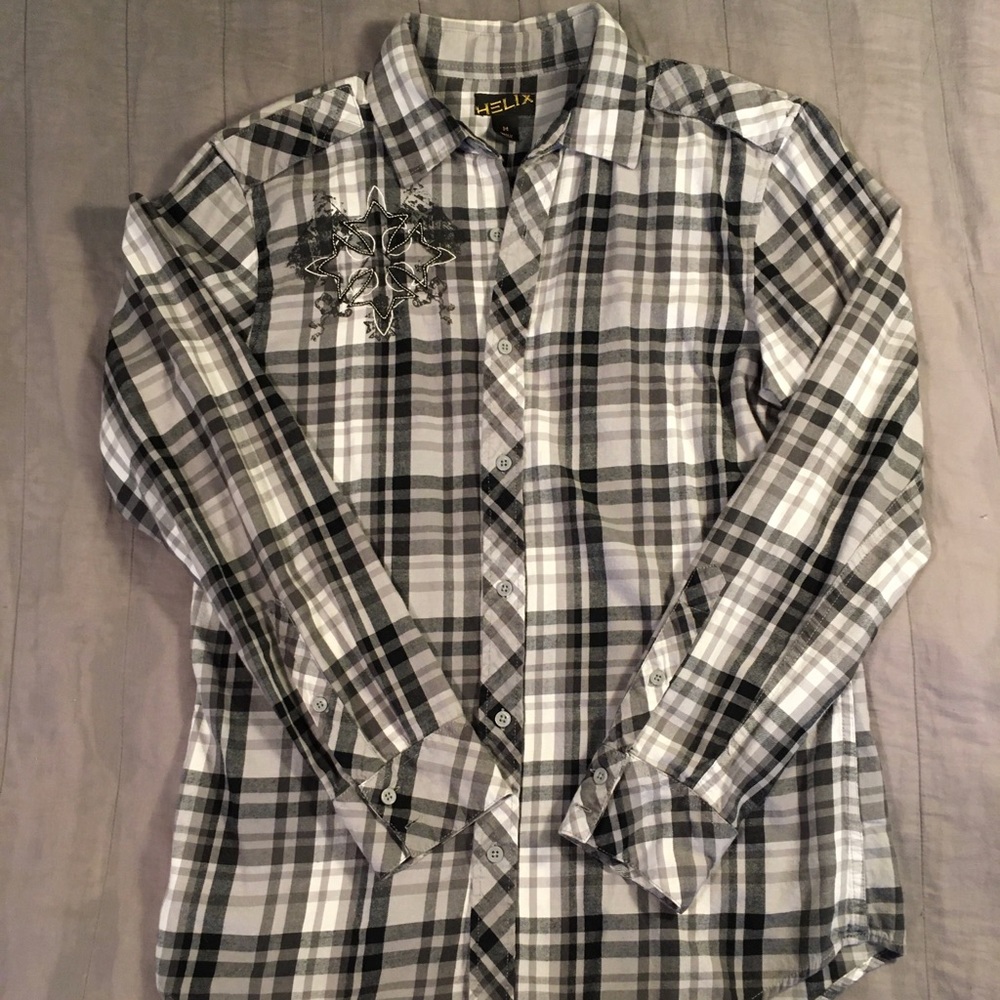 Helix brand, Flannel Shirt. Size Medium